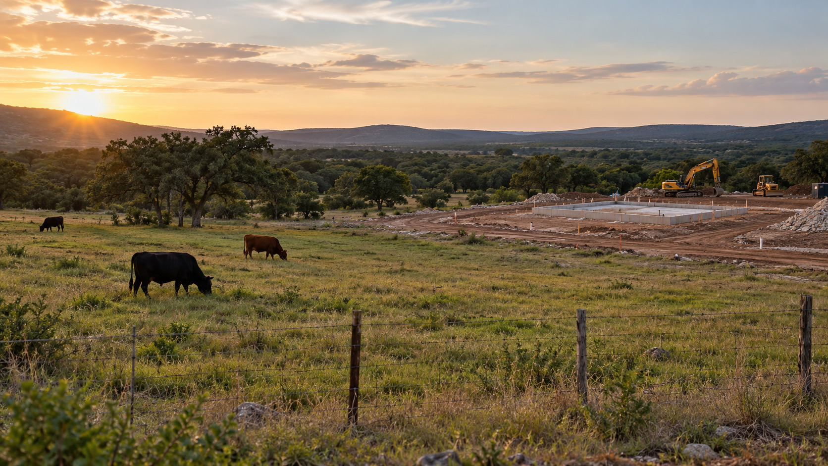 Texas ranch land being surveyed for development, a change of use that can trigger rollback taxes