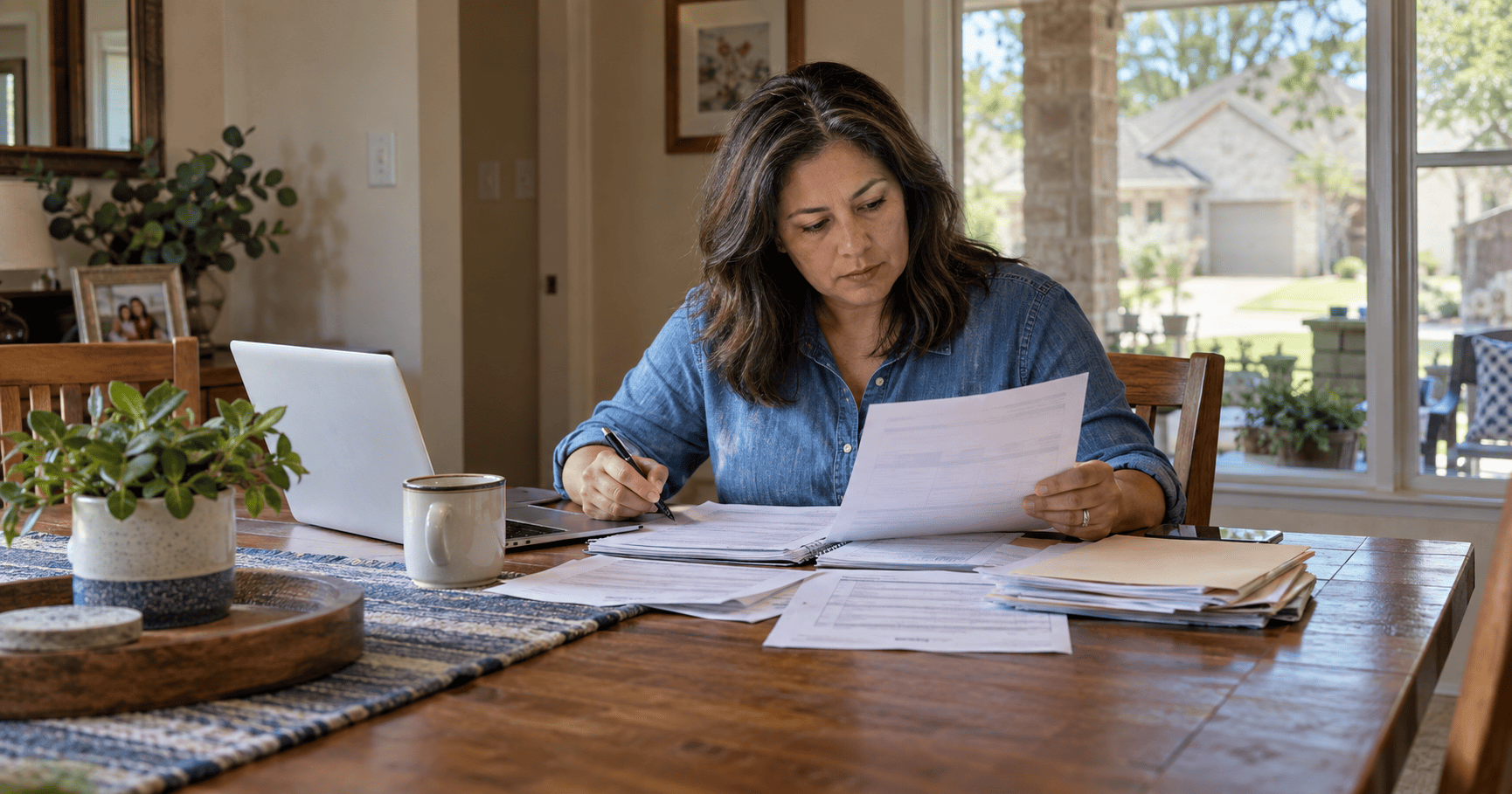 Texas homeowner reviewing a late homestead exemption application